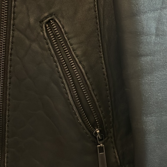 Michael kors grey leather moto jacket dark grey size large - Picture 7 of 10